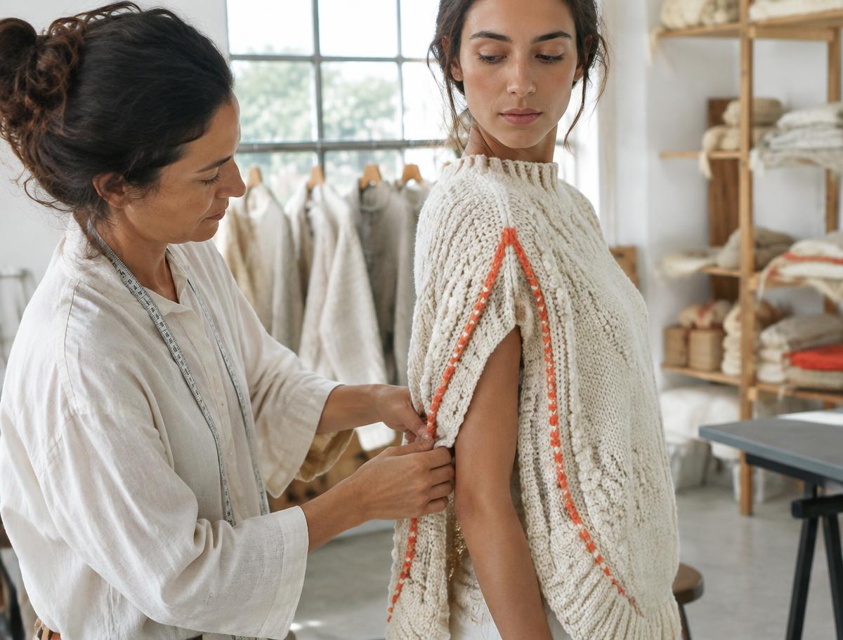Campaign production in a knitwear studio
